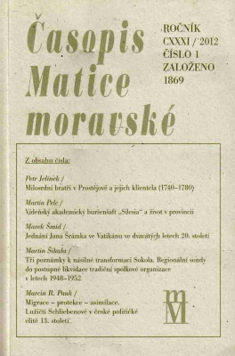 Časopis Matice moravské ročník CXXXI /2012 číslo 1