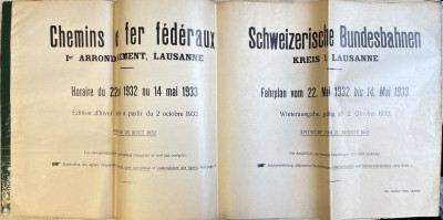 Chemins fer fédéraux Horaire du 22 mai 1932 au 14 mai 1933 / Schweizerische Bundesbahnen