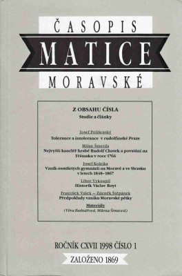 Časopis Matice moravské ročník CXVII / 1998 číslo 1