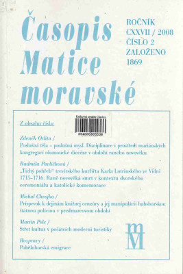 Časopis Matice moravské ročník CXXVII / 2008 číslo 2