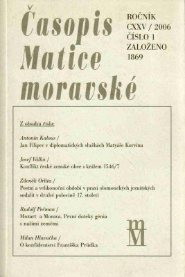 Časopis Matice moravské ročník CXXV / 2006 číslo 1