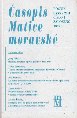 Časopis Matice moravské ročník CXXX /2011 číslo 1
