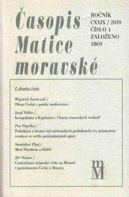 Časopis Matice moravské ročník CXXIX /2010 číslo 1