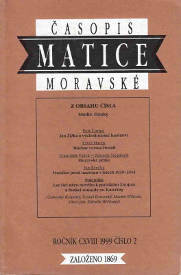 Časopis Matice moravské ročník CXVIII / 1999 číslo 2